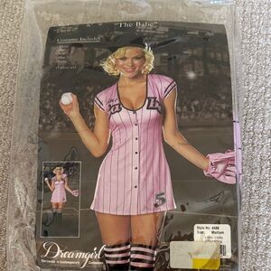 Dreamgirl Pink Striped Baseball costume